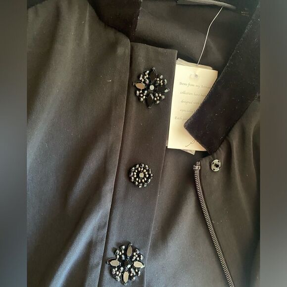 Susan Graver Artisan Bomber Jacket Womens Size 16 Peachskin Statement Button - Picture 14 of 14